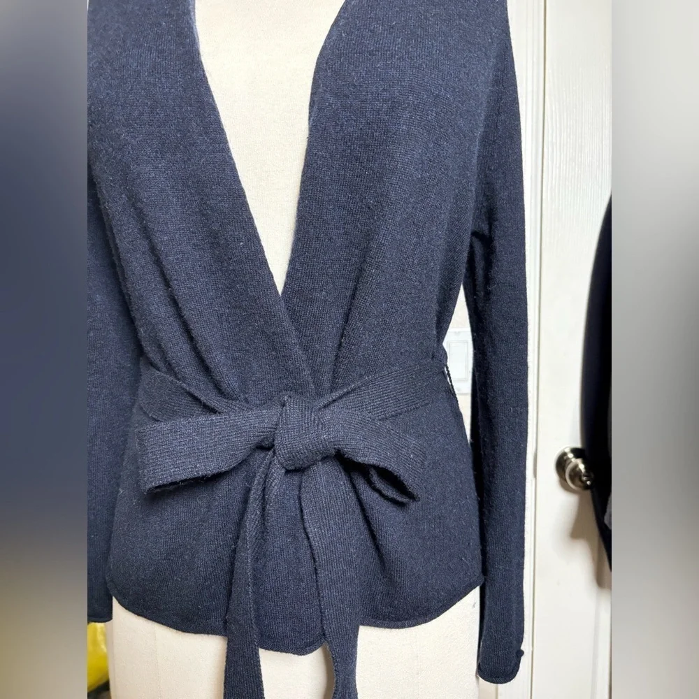 Zadig & Voltaire Lemy Navy Sweater Open Front Cardi w Stud Detail Down Sleeves - Picture 7 of 13